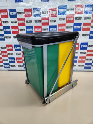 Cubo de basura cocina, 2 compartimentos 8 L